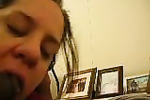 Trashy big beautiful woman is engulfing my large black penis and loving it