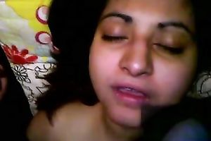 Indian playgirl loves large and thick schlongs in her face hole
