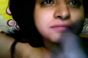Indian playgirl loves large and thick schlongs in her face hole