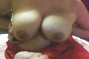 Chunky Desi webcam wench teases me with her enormous udders