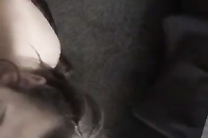 Playful white bitch is engulfing my large dong greedily until I cum on her face