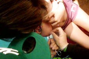 Amateur dirty slut wife allows a dude to play with her teats