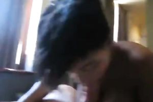 Appetizing large boobed slut gives a fine deepthroat