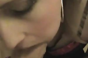 My flamboyant golden-haired seductress sucks my fat white dick