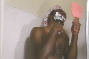 Busty retro milf toys her hirsute juicy fur pie indoors