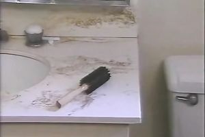 Busty retro milf toys her hirsute juicy fur pie indoors