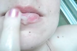 Awesome close up vid with me toying my bushy vag and eating semen