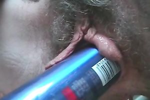 Awesome close up vid with me toying my bushy vag and eating semen