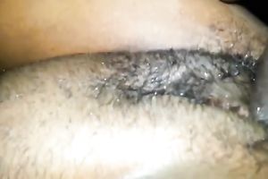 Pounding my wife's trimmed dark cum-hole in many positions