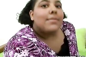 Shy big beautiful woman Latina honey receives her massive saggy mounds licked