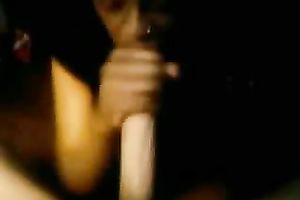 Amateur ebon floozy sucks my cock and enjoys it a lot