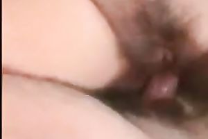 I drill my wife's shaggy muff and cover it with spunk