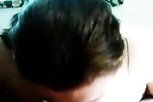 Brunette wench pleases me with a blowjob in POV movie