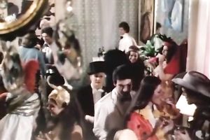 Slutty dark brown chick sucks hard pecker of a stranger at the cosplay party
