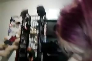 Redhead skank sucks and rubs my weiner hungrily in POV movie scene