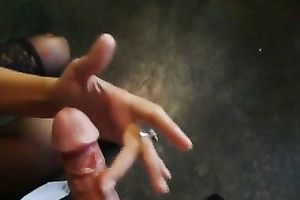 My slutty GF in dark nylons knows how to give a admirable orall-service