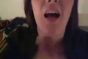 Hot BBC slut with large tits strokes my jock until I cum