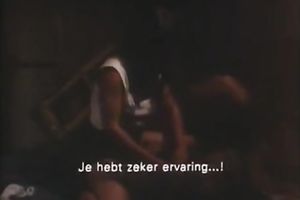 Just a hawt vintage dark brown cutie rides her unshaved boyfriend