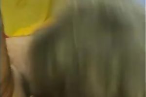 Chubby older blond shows her cock-riding skills to a guy