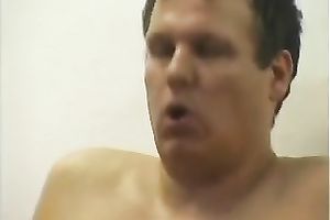 Chubby older blond shows her cock-riding skills to a guy