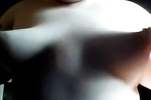 Kneading my biggest natural jugs and playing with my teats