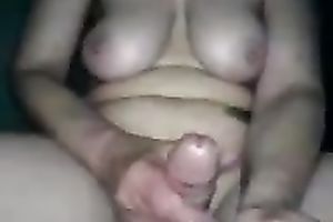 Mature fat wifey with large milk cans jerking off my ramrod