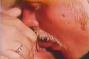 Long haired chap with mustaches drills taut a-hole of hot housewife