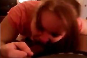 Chubby white floozy blows my large dark shaft when her spouse is at work
