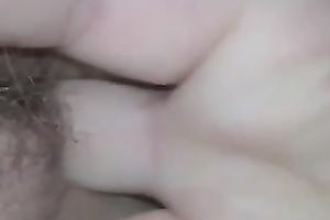 Playing with hairy milf white slit of my European cheating wife