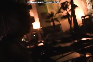 Stunning dark brown honey with great rack copulates her man everywhere