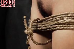 Redhead pleasing slutwife is bound up firmly like a beef roll