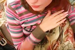 Sweet redhead slim legal age teenager likes the knob in her face hole