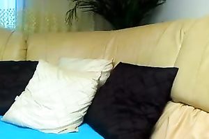 Magnificent brunette hair beauty chats with me on web camera