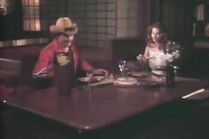 Slim honey with the face of an angel straddles her chap on top