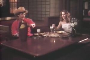 Slim honey with the face of an angel straddles her chap on top