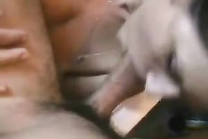 My unbelievably excited wife services my large black weenie on a pro level