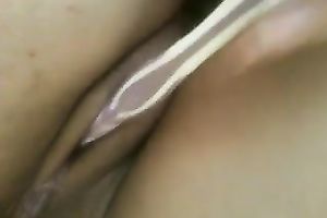 Stuffing a toothbrush of my boyfriend in my coochie