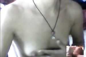 My lascivious girlfriend can't live without showing off her petite breasts