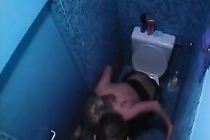 Skinny blond white bitch was hungry for a cock in the restroom