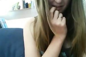 Exposing my bald bawdy cleft for the web camera and toying it