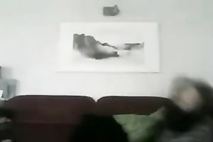 Two laughable dark brown gals dance merely for me on cam