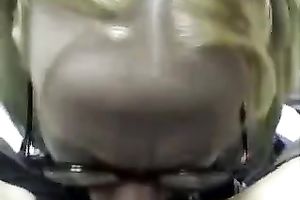 Blonde nerdy doxy asked for a ejaculation on her face and glasses