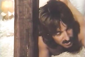 Bound fellow gets drilled by 2 cock-hungry whores indoors