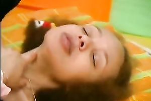 Sweet girl with curly hair team-fucked by her handsome ally