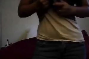 Perfect big legal age teenager breasts of an exotic black skin dirty slut wife
