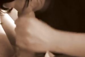 Chubby white brunette punk floozy blows my meaty penis