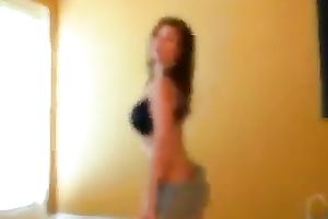 Extraordinarily glamorous hoe with large mambos is dancing for me in a hawt way