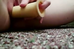 Masturbating with a rubber fake penis on the floor and filming myself