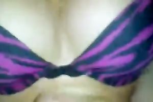 Cumming on girlfriend's hot petite mangos in bedroom