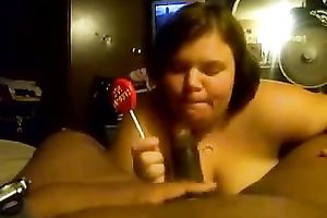 Fat skank sucks a sweetmeat and my BBC in outstanding POV video